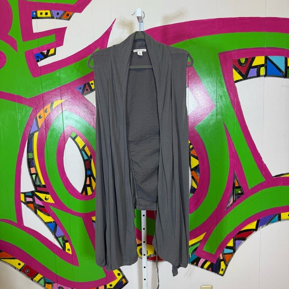 Coldwater Creek, Gray Open Front Cardigan Vest. Size XL. Good used condition!